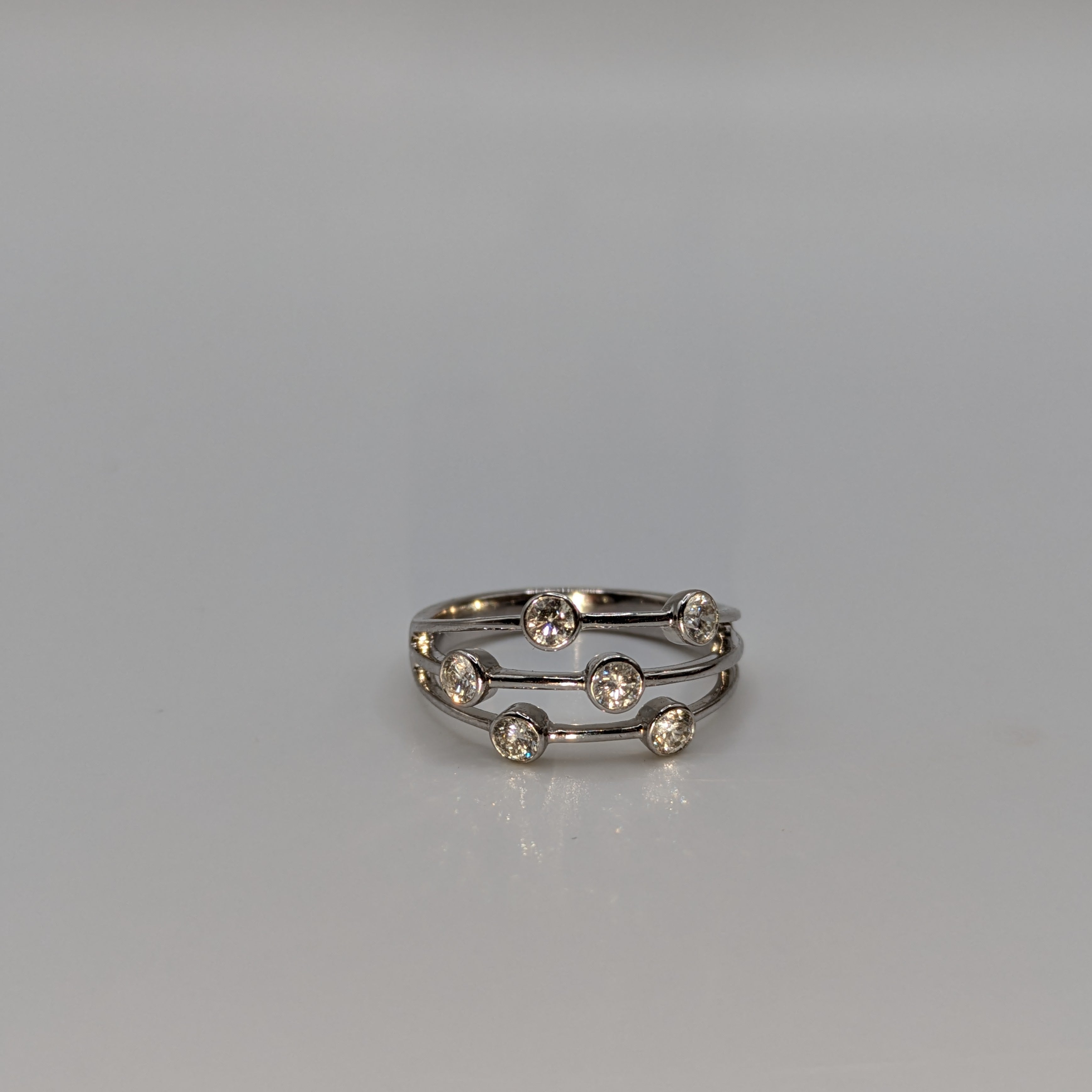 White gold designer bubble ring