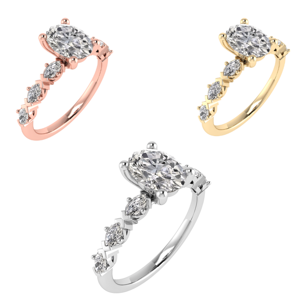 Oval with Marquise shoulder setting