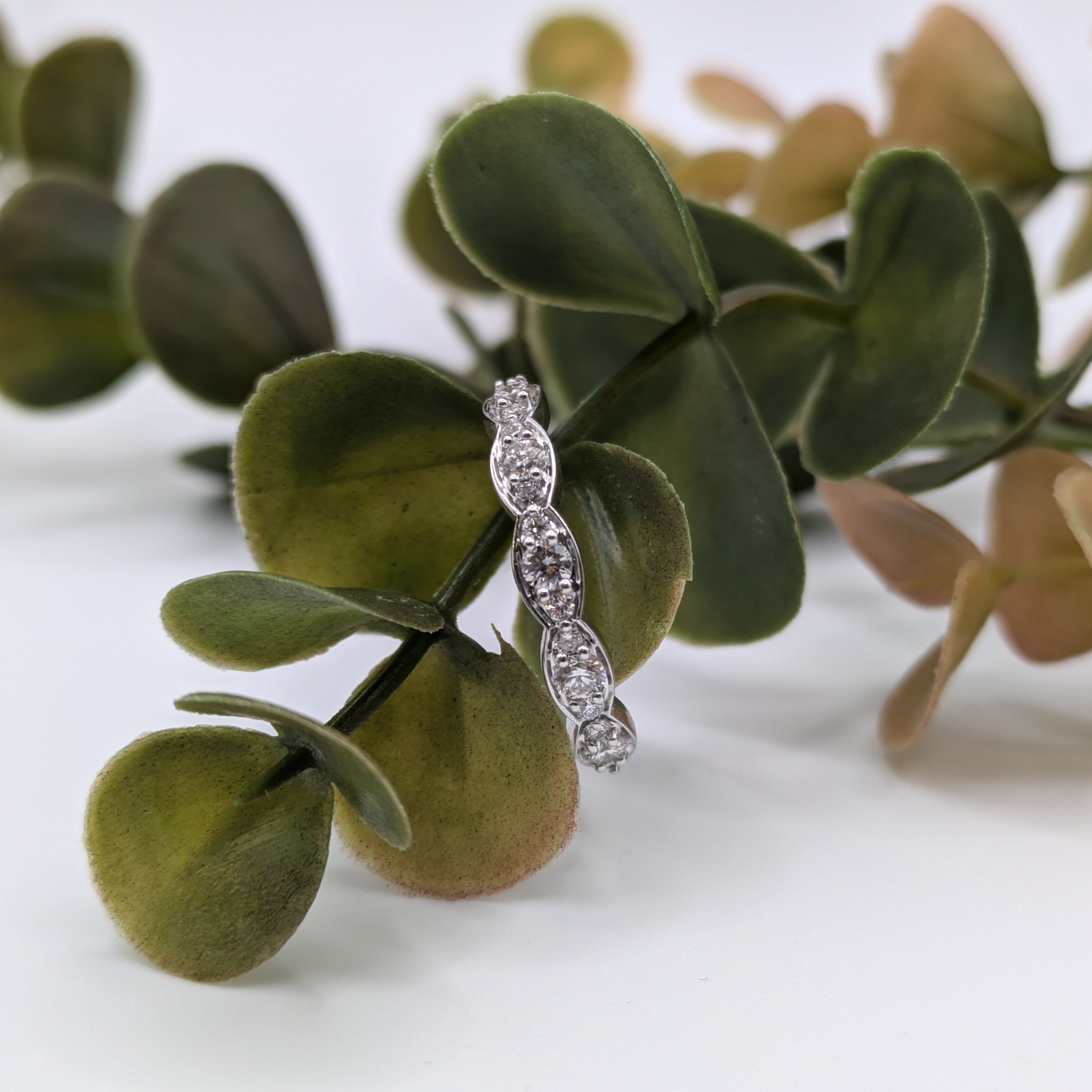 scalloped edge marquise eternity band
