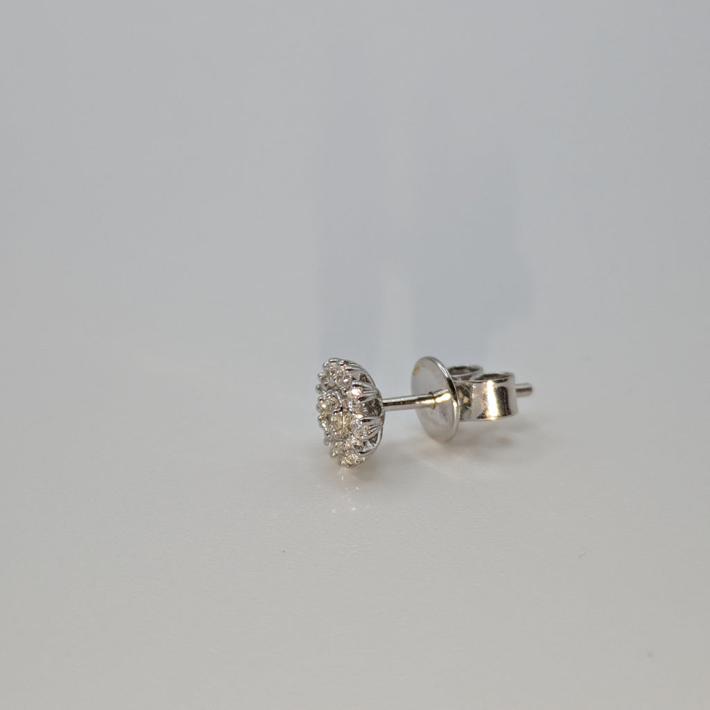Round cluster stud with halo