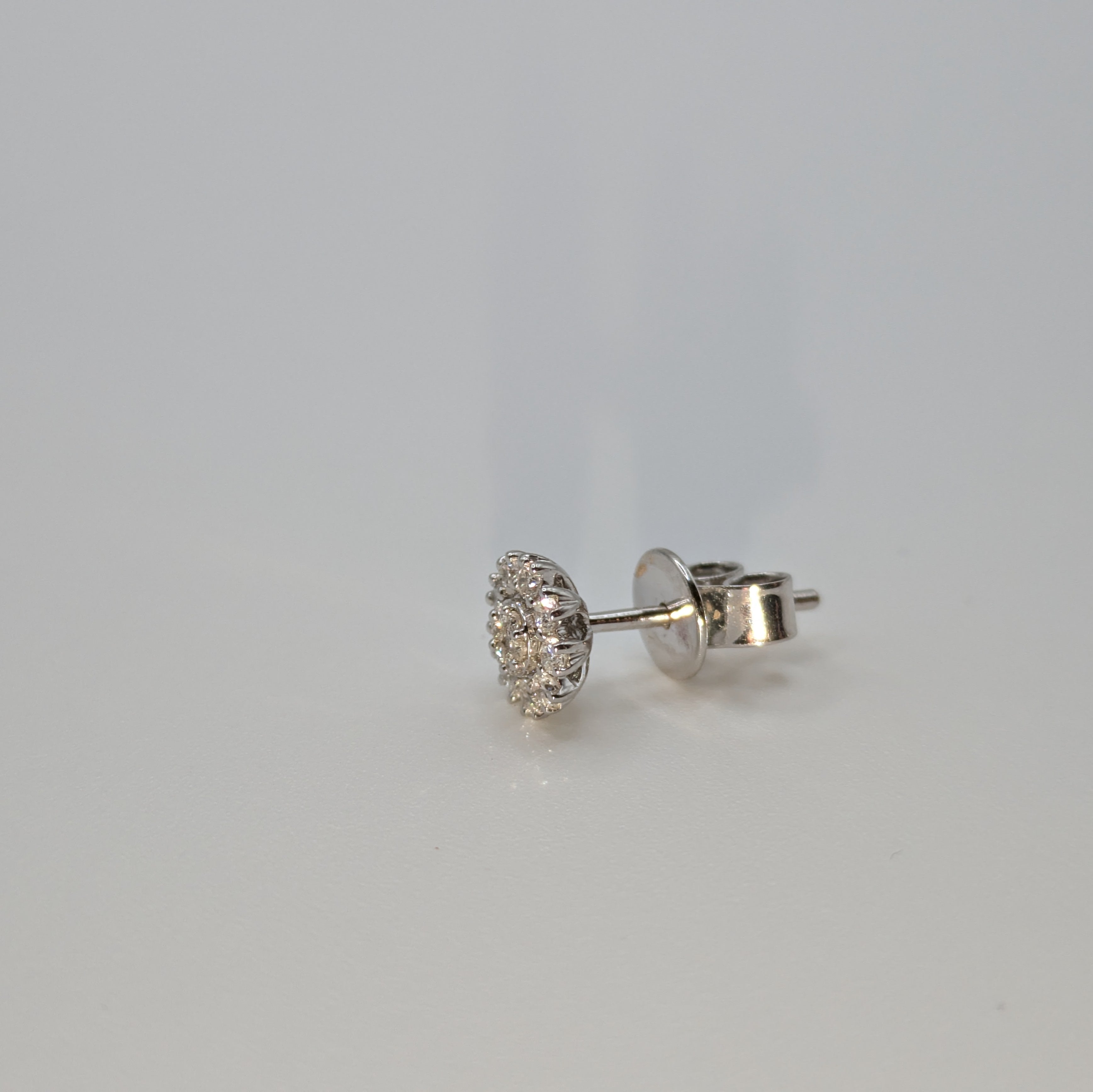 Round cluster stud with halo