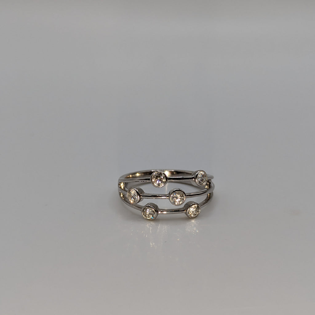 White gold designer bubble ring