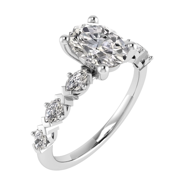 Oval with Marquise shoulder setting