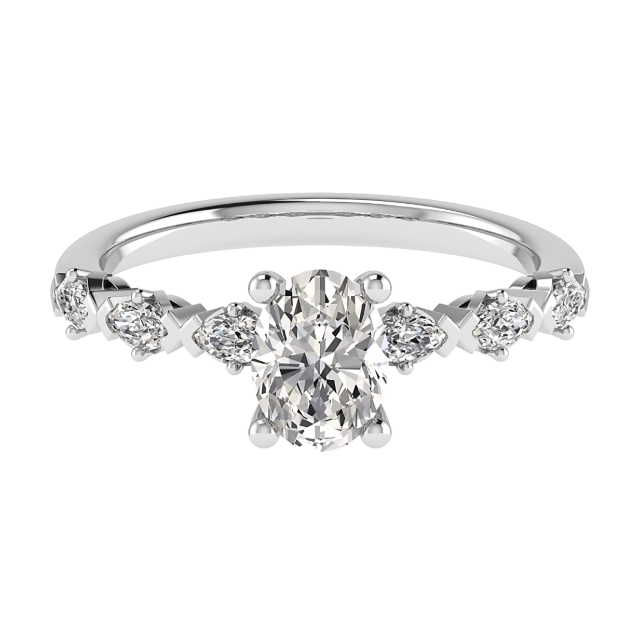 Oval with Marquise shoulder setting