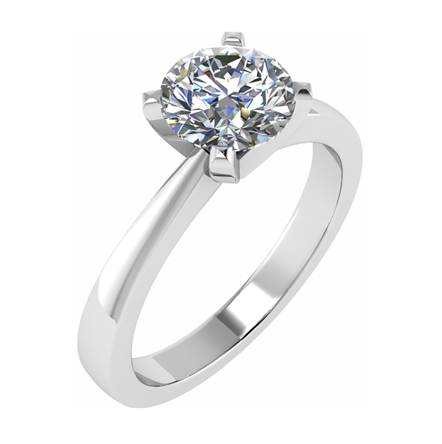 0.40ct round solitaire engagement on 18k white gold