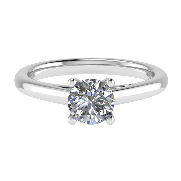 0.40ct round solitaire engagement on 18k white gold