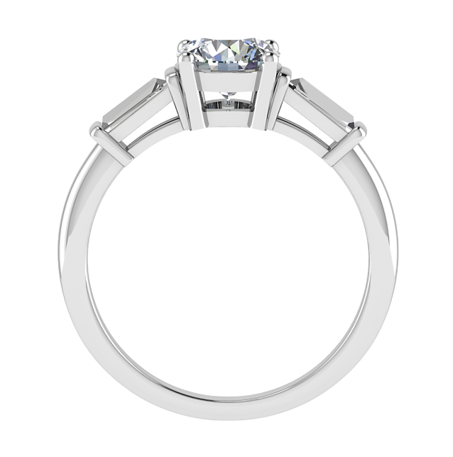 round F/VS1 ring with tapered baguettes