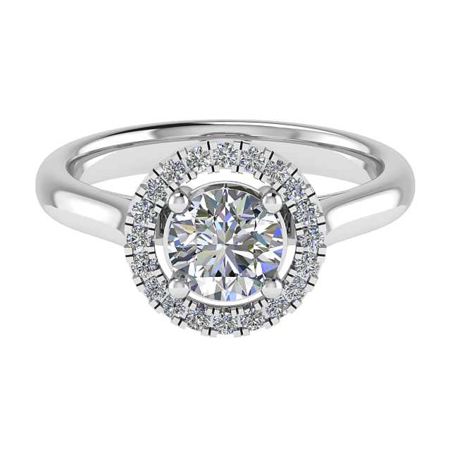 Round halo engagement ring