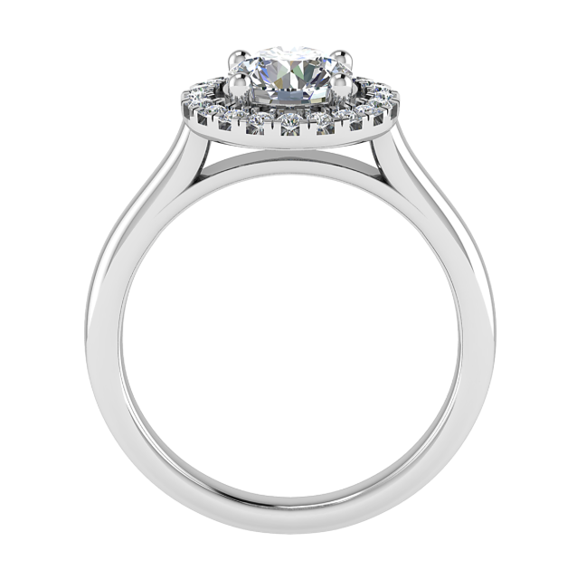 Round halo engagement ring