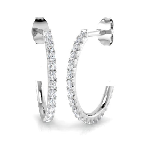 Oval shaped 0.16ct diamond hoops