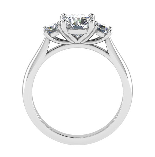 18k trilogy ring in 2 tone yellow band