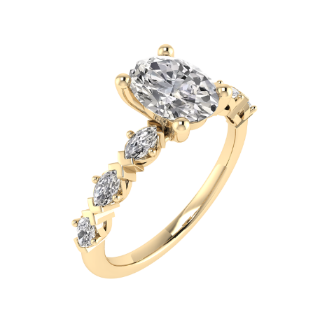 Oval with Marquise shoulder setting