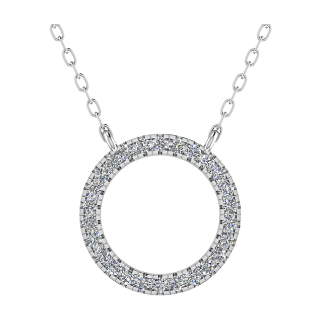 Diamond open circle pendant 0.50ct F/VS1
