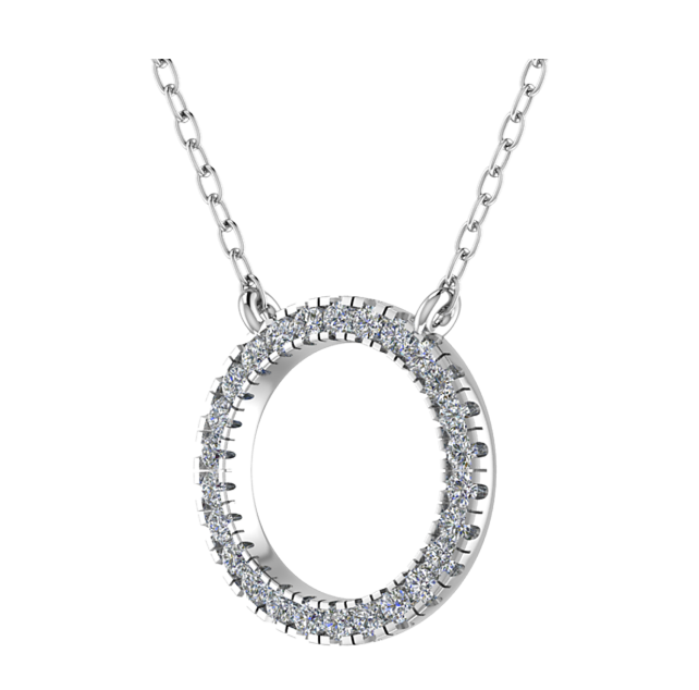 Diamond open circle pendant 0.50ct F/VS1