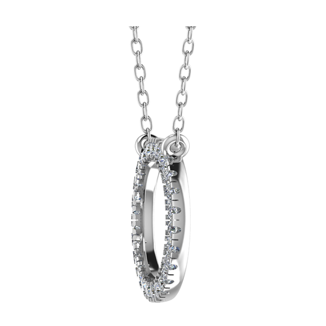 Diamond open circle pendant 0.50ct F/VS1