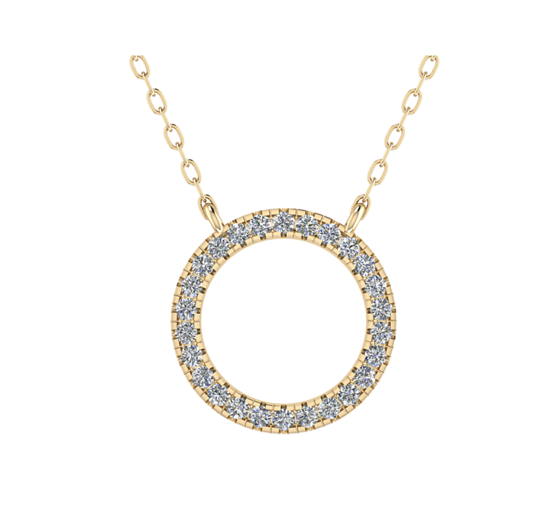 Diamond open circle pendant 0.50ct F/VS1