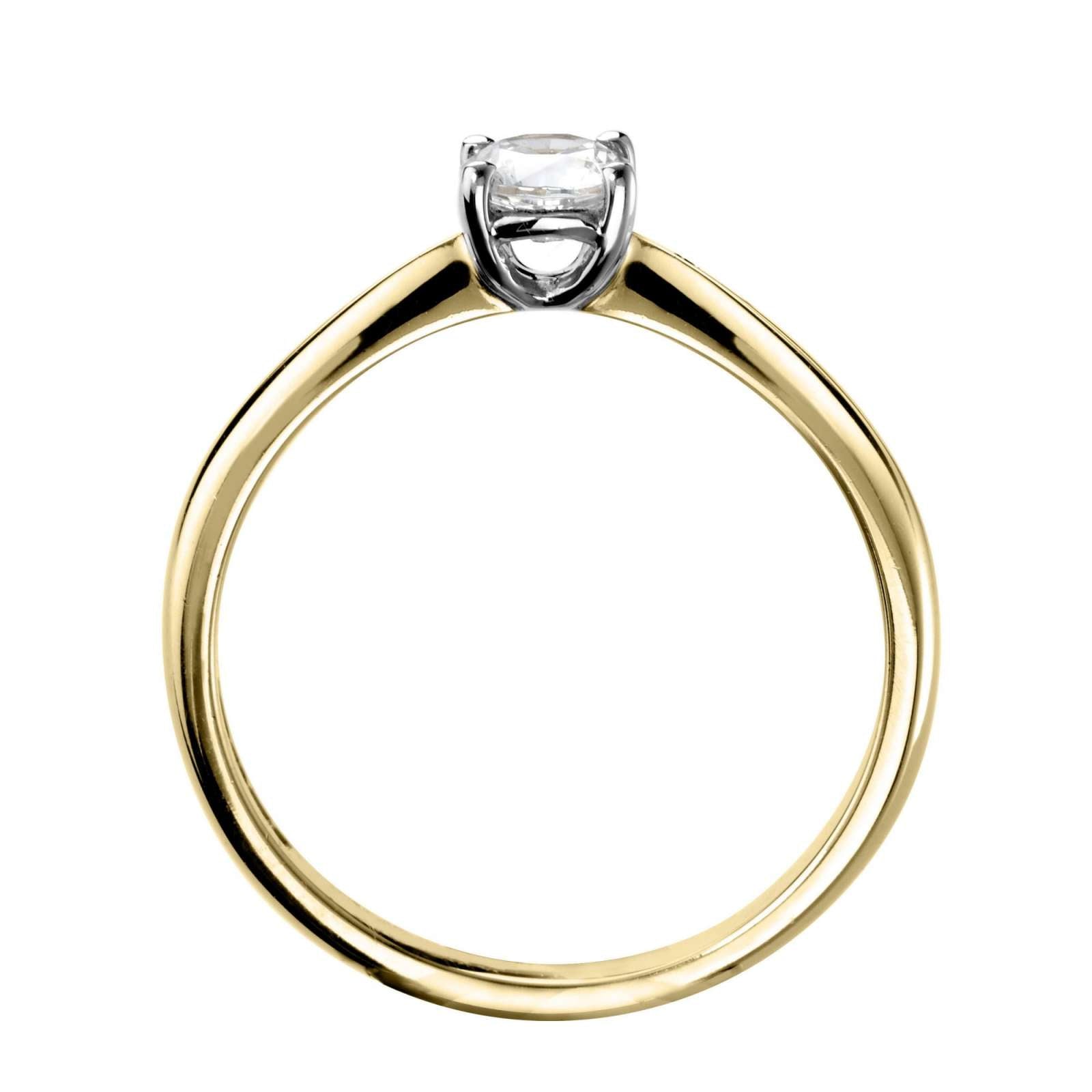 0.60ct Round solitaire on 18K yellow gold band F/VS2