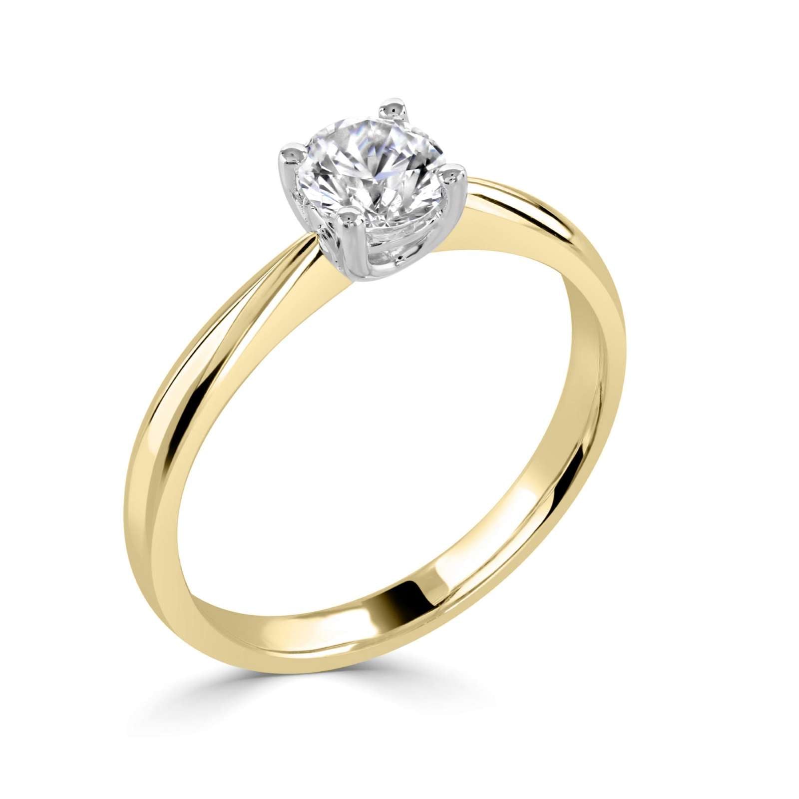 0.60ct Round solitaire on 18K yellow gold band F/VS2